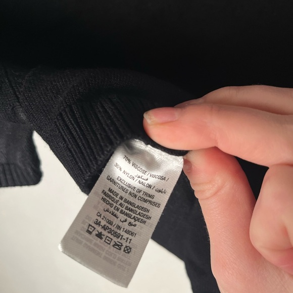 Ardene black knit tie back crop t shirt - medium - Picture 5 of 5